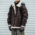 AutumnWinter Suede-Effect Leather Biker Jacket Padded Coat Mens Trendy Brand