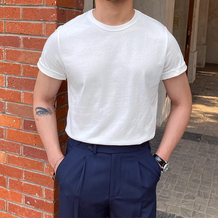 British-style Dandy Mens Summer T-shirt With A Small Neckline