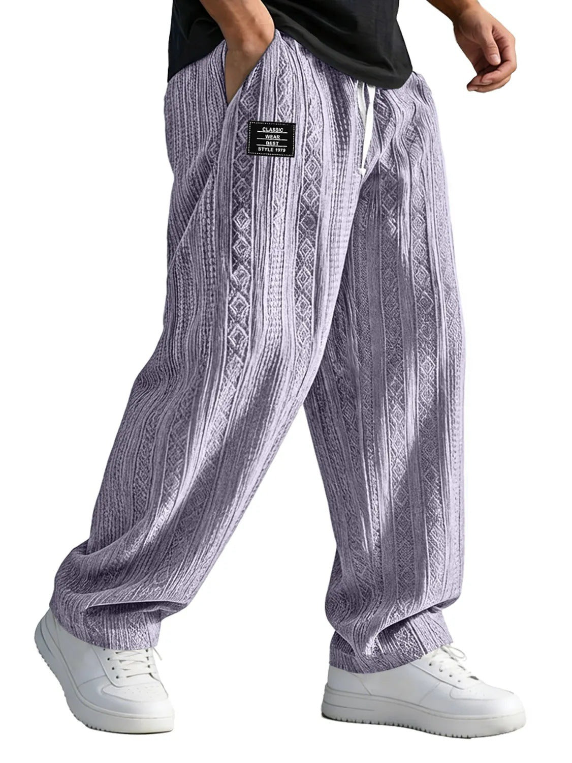 European And American Style Pocketed Straight-Leg Loose Lace-Up Sporty Casual Pants For SpringSummer