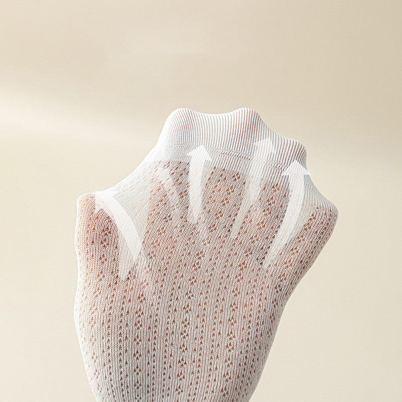 Summer Socks For Children Fungal Edge Thin Mesh Loose Mouth Stacked Breathable Middle Tube Socks