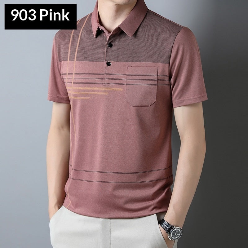 Men's Casual Thin Breathable Striped T-Shirt