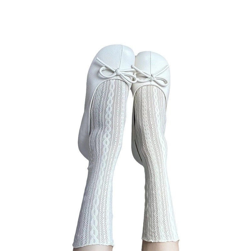 Japanese-style Lolita Calf-length Socks Springsummer Thin Style Sweet And Girly