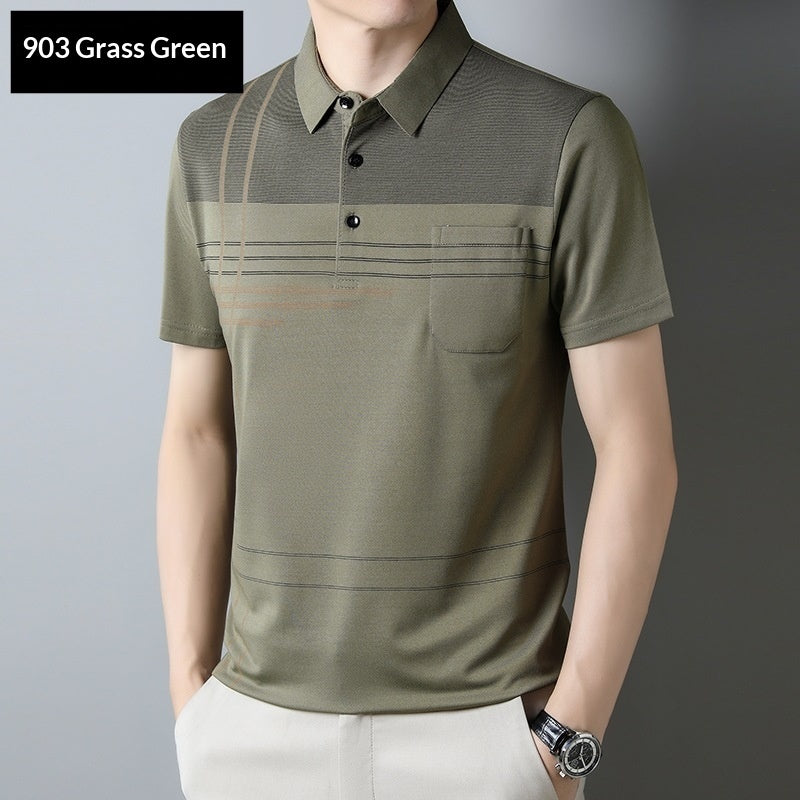 Men's Casual Thin Breathable Striped T-Shirt