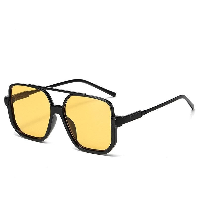 Full-frame Square Double-bridge European And American-style Vintage Fashionable Versatile Sun Glasses