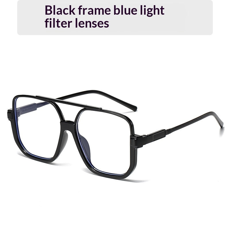 Full-frame Square Double-bridge European And American-style Vintage Fashionable Versatile Sun Glasses