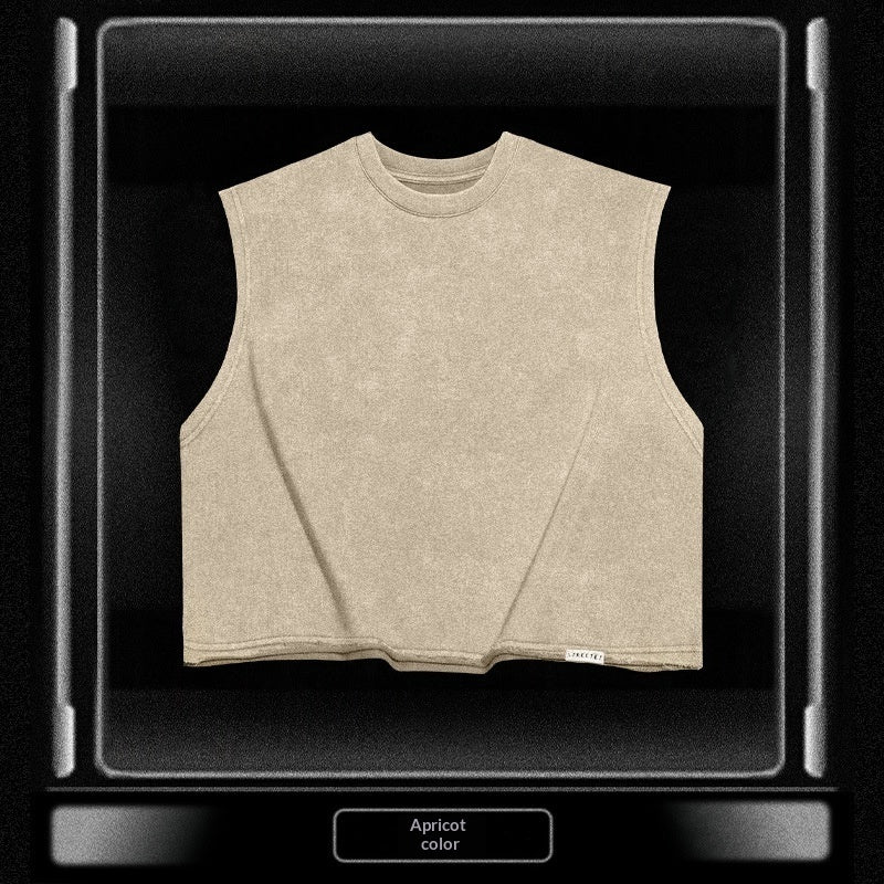 Washed Distressed Vest Men's Summer