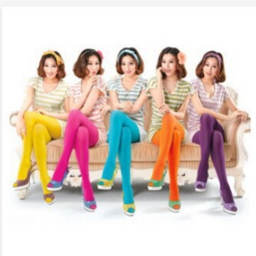 Velvet Candy-colored Tights Multiple Colors