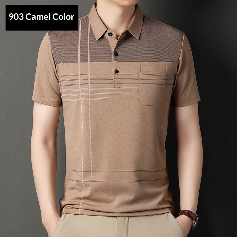 Men's Casual Thin Breathable Striped T-Shirt