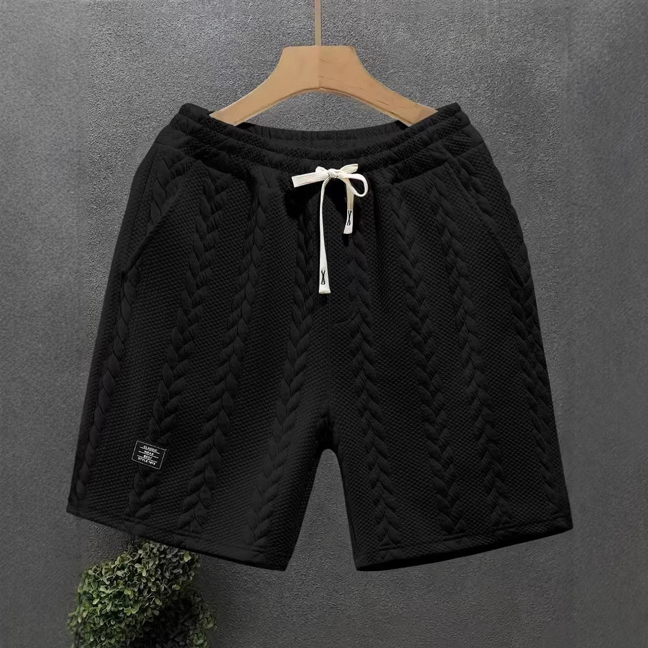 Men's Casual Shorts Jacquard Braided Design