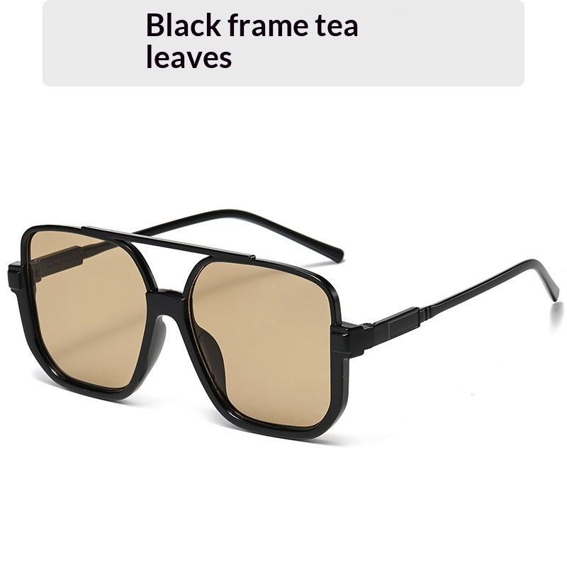 Full-frame Square Double-bridge European And American-style Vintage Fashionable Versatile Sun Glasses