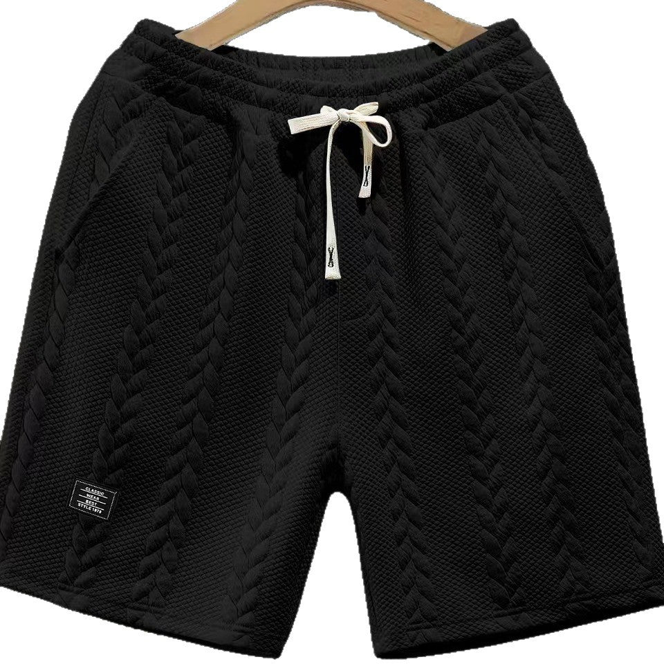 Men's Casual Shorts Jacquard Braided Design