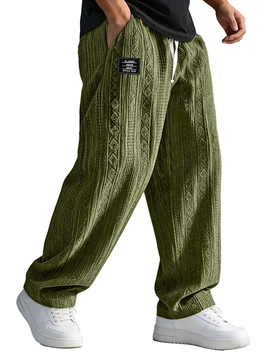 European And American Style Pocketed Straight-Leg Loose Lace-Up Sporty Casual Pants For SpringSummer