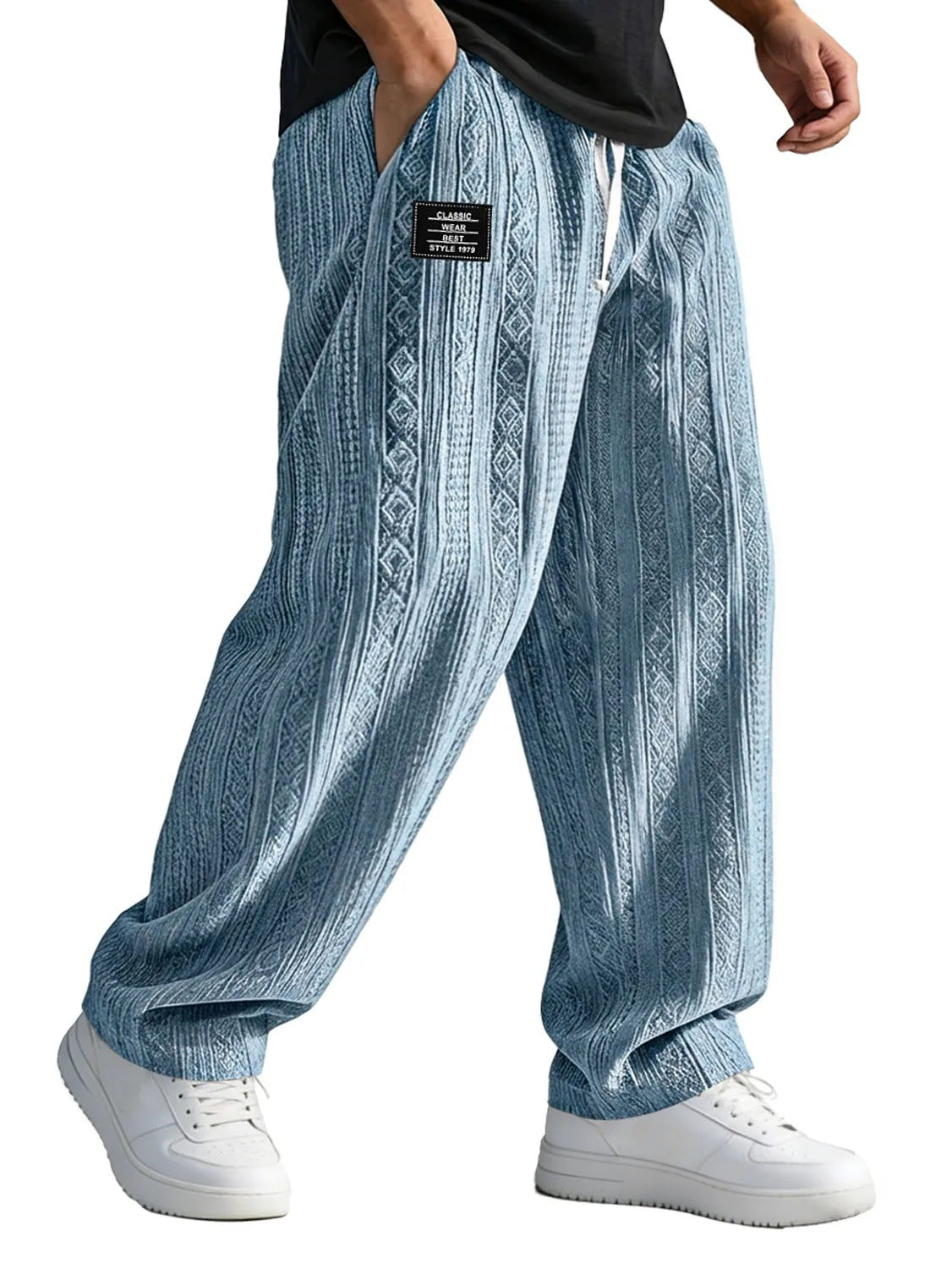 European And American Style Pocketed Straight-Leg Loose Lace-Up Sporty Casual Pants For SpringSummer