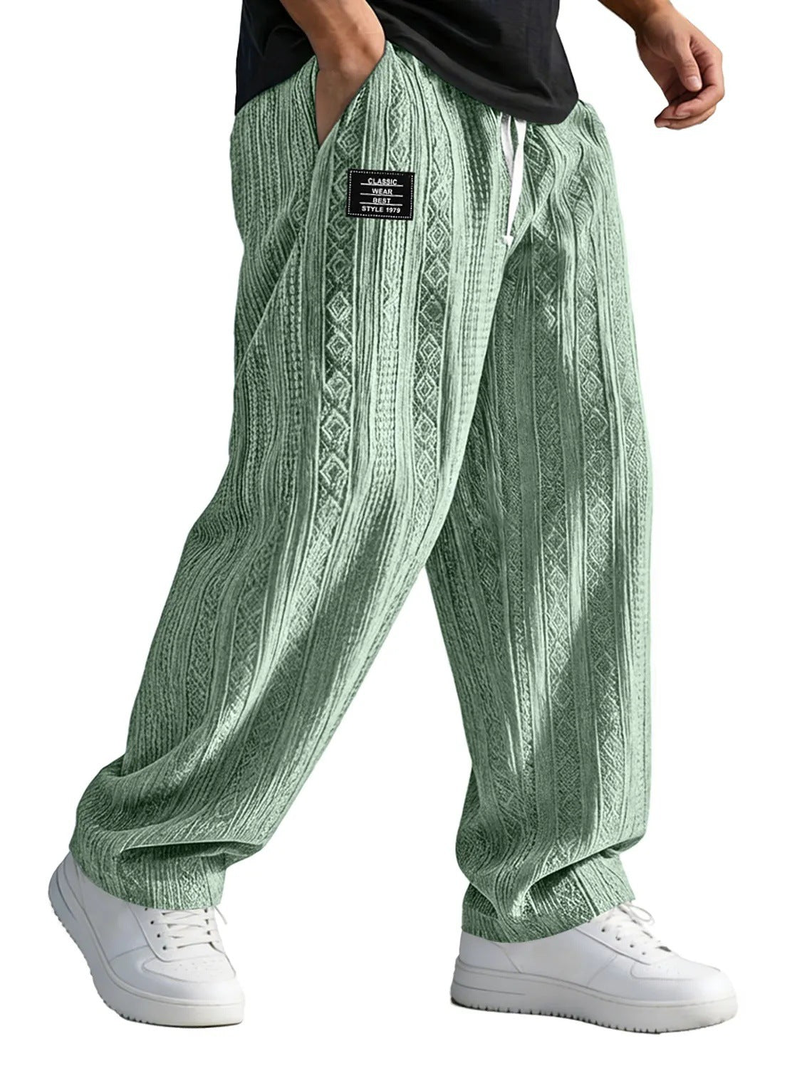 European And American Style Pocketed Straight-Leg Loose Lace-Up Sporty Casual Pants For SpringSummer