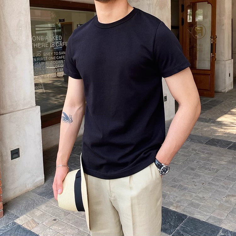 British-style Dandy Mens Summer T-shirt With A Small Neckline