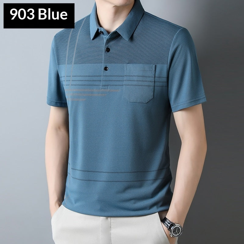 Men's Casual Thin Breathable Striped T-Shirt