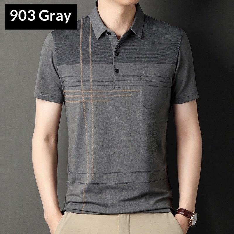 Men's Casual Thin Breathable Striped T-Shirt