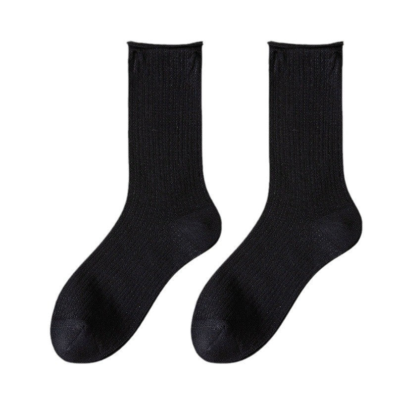 Summer Socks For Children Fungal Edge Thin Mesh Loose Mouth Stacked Breathable Middle Tube Socks