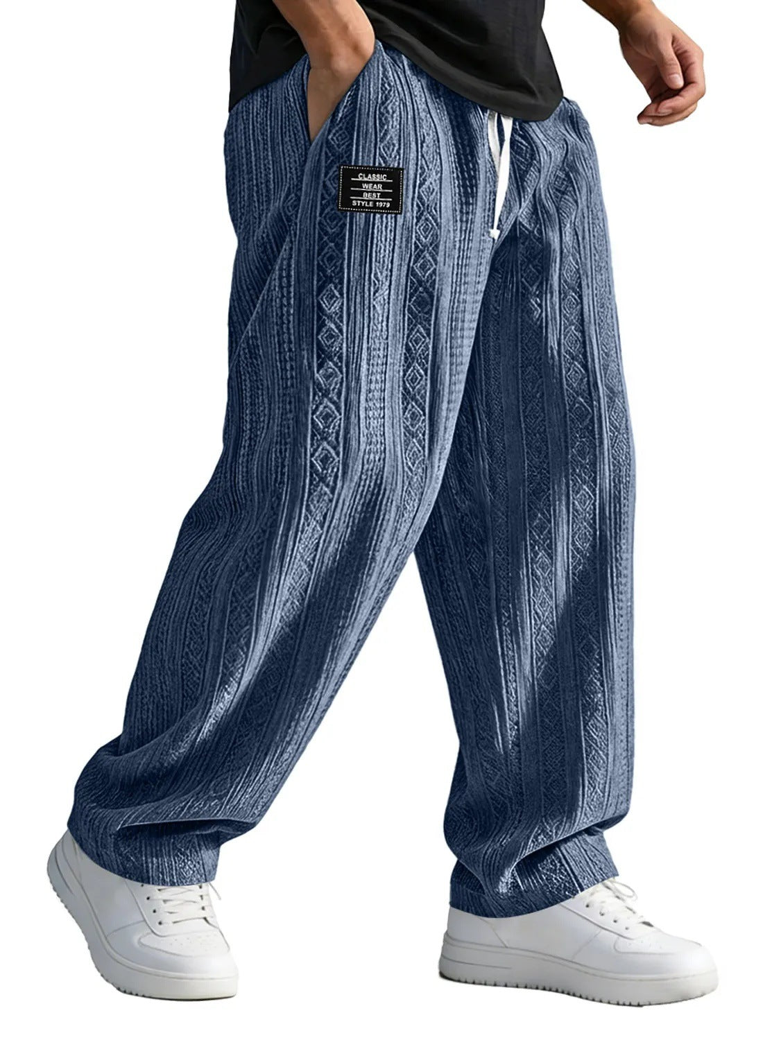 European And American Style Pocketed Straight-Leg Loose Lace-Up Sporty Casual Pants For SpringSummer
