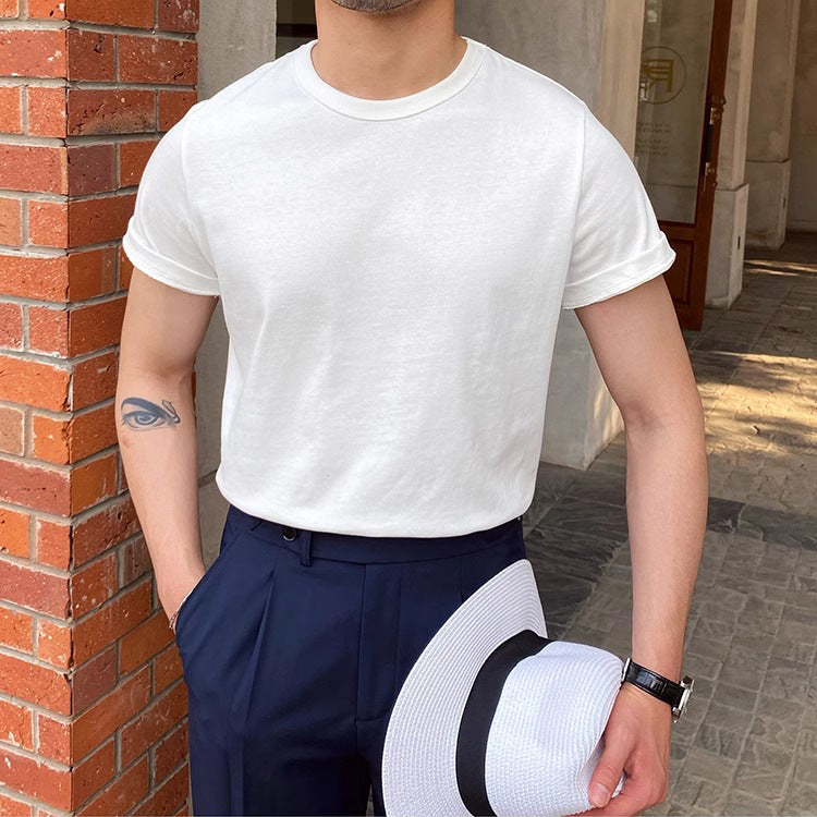 British-style Dandy Mens Summer T-shirt With A Small Neckline