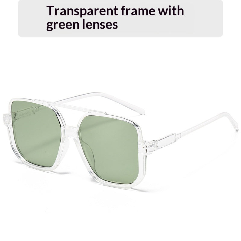 Full-frame Square Double-bridge European And American-style Vintage Fashionable Versatile Sun Glasses