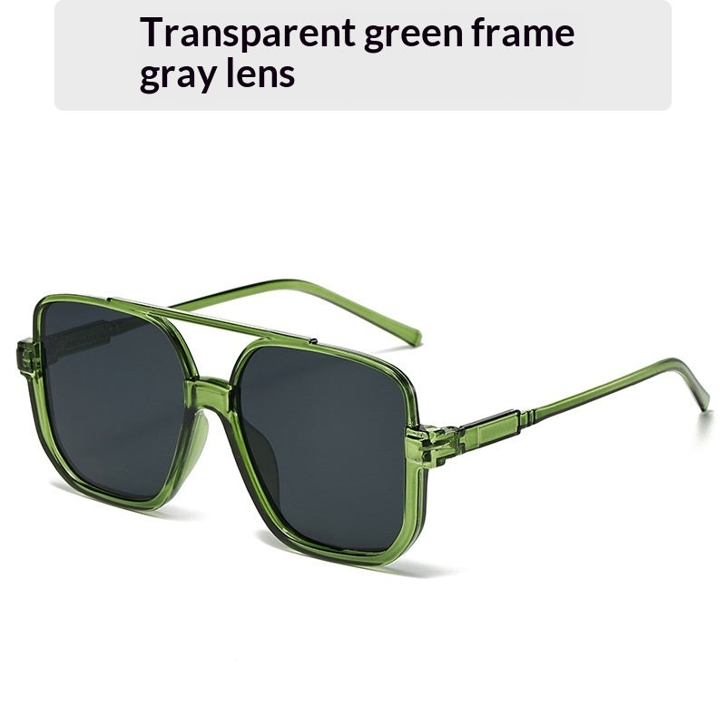 Full-frame Square Double-bridge European And American-style Vintage Fashionable Versatile Sun Glasses